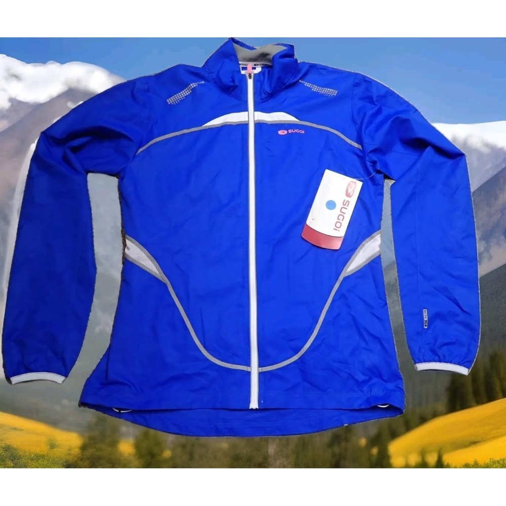 Sugoi Zap LT Jacket Women Medium Blue‎ NWT Reflective Cycling Windbreaker 70733F